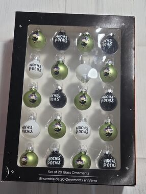 Hocus Pocus Halloween Glass Ornament Set